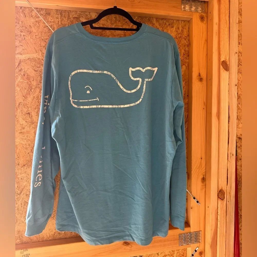 Vineyard Vines Light Blue Shirt with White Whale Logo